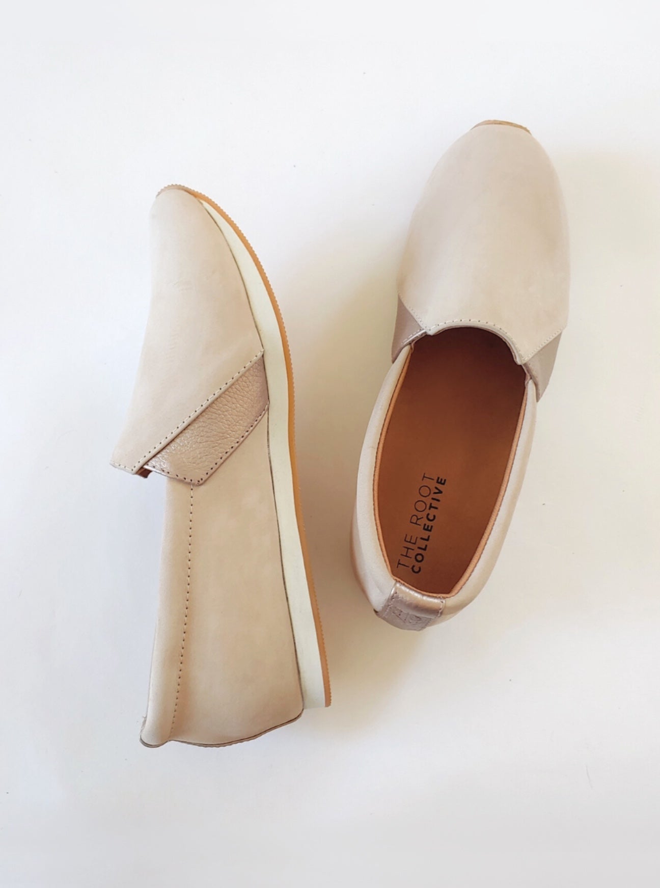 Sabrina Sneaker in Vanilla Nubuck and Rose Gold Leather (PREORDER)