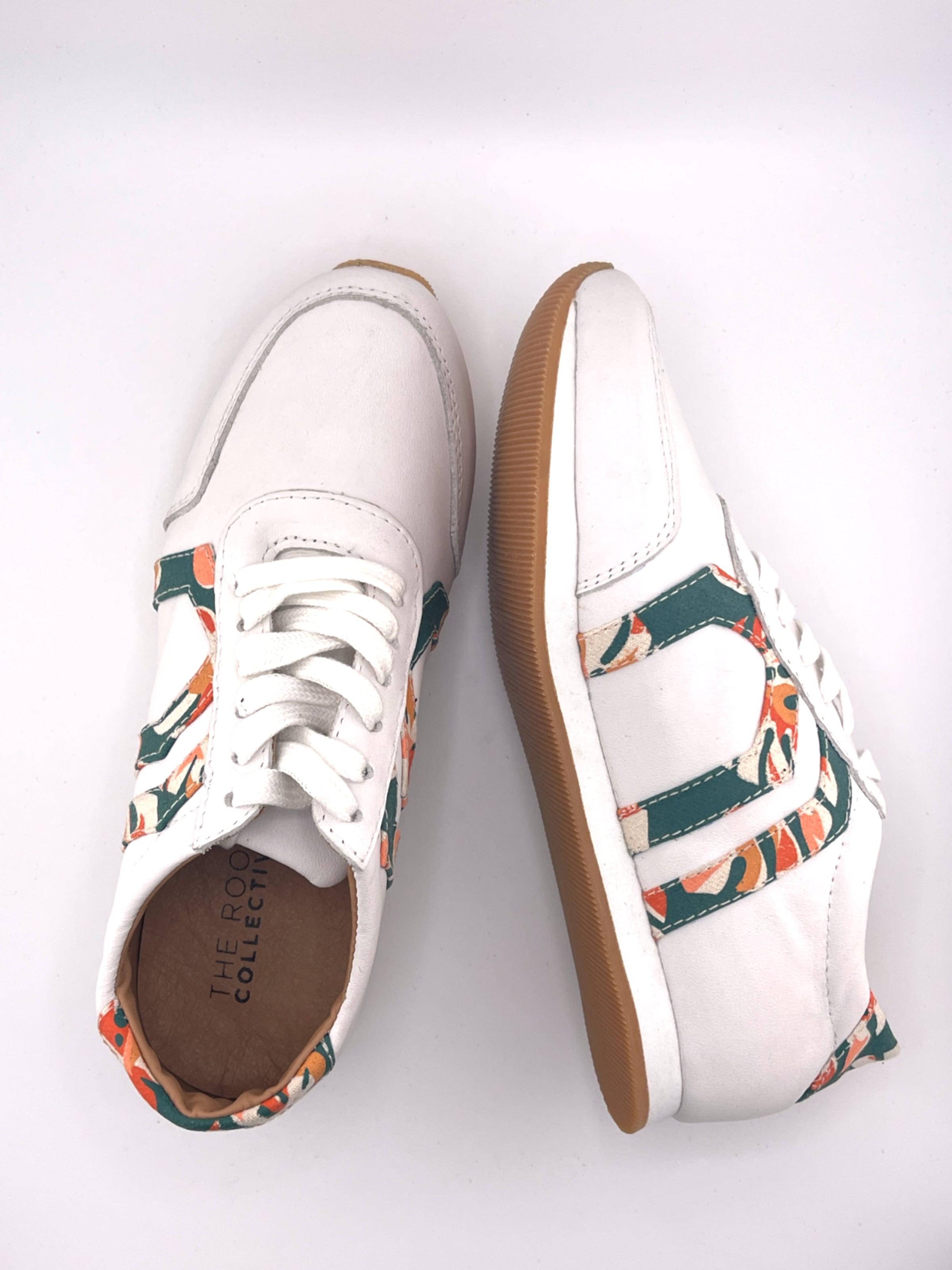 Jessie Sneaker in Snow Leather with Monstera (PREORDER)