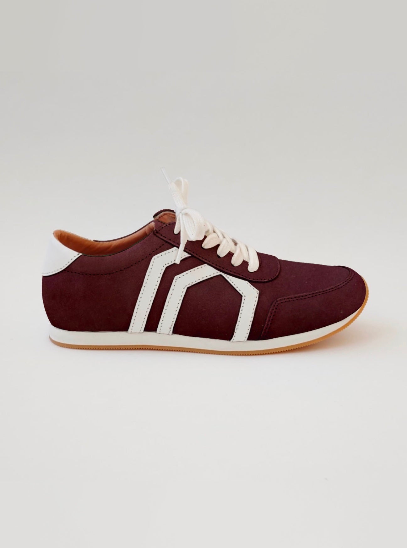 Jessie Sneaker in Wine Nubuck with Snow Leather (PREORDER)