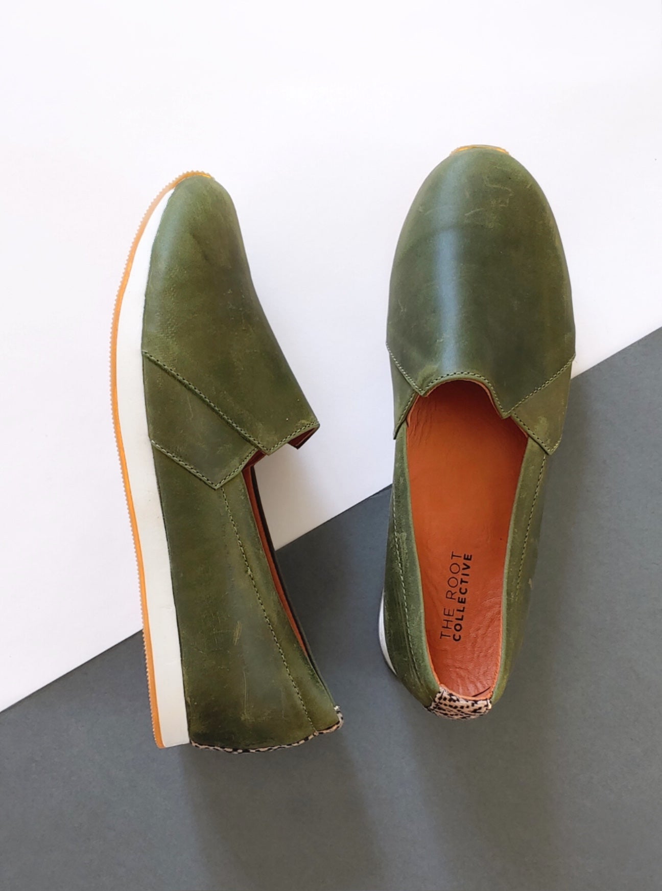 Sabrina Sneaker in Olive Leather (PREORDER)