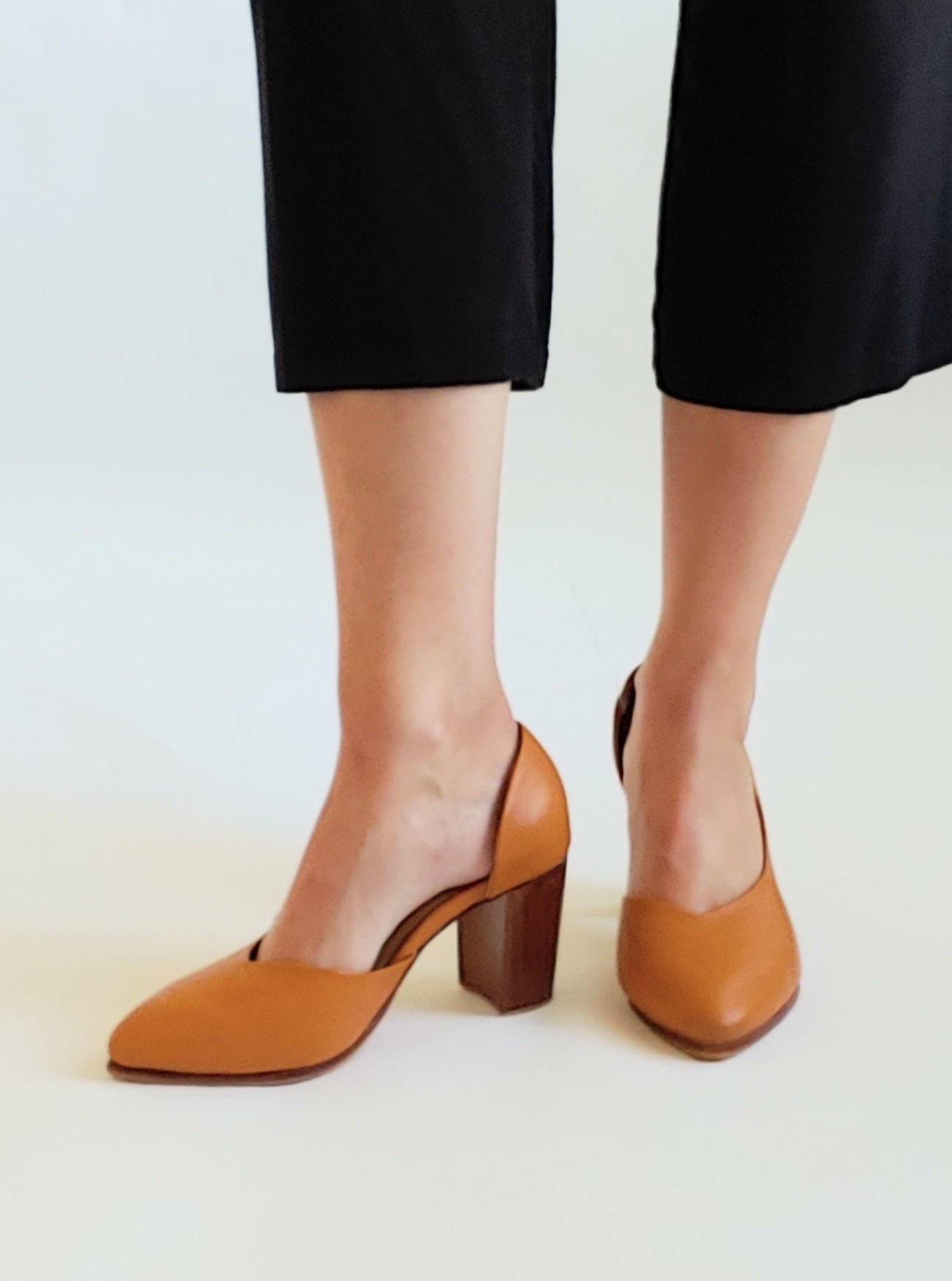 Chrissie Heel in Camel Leather (PREORDER)