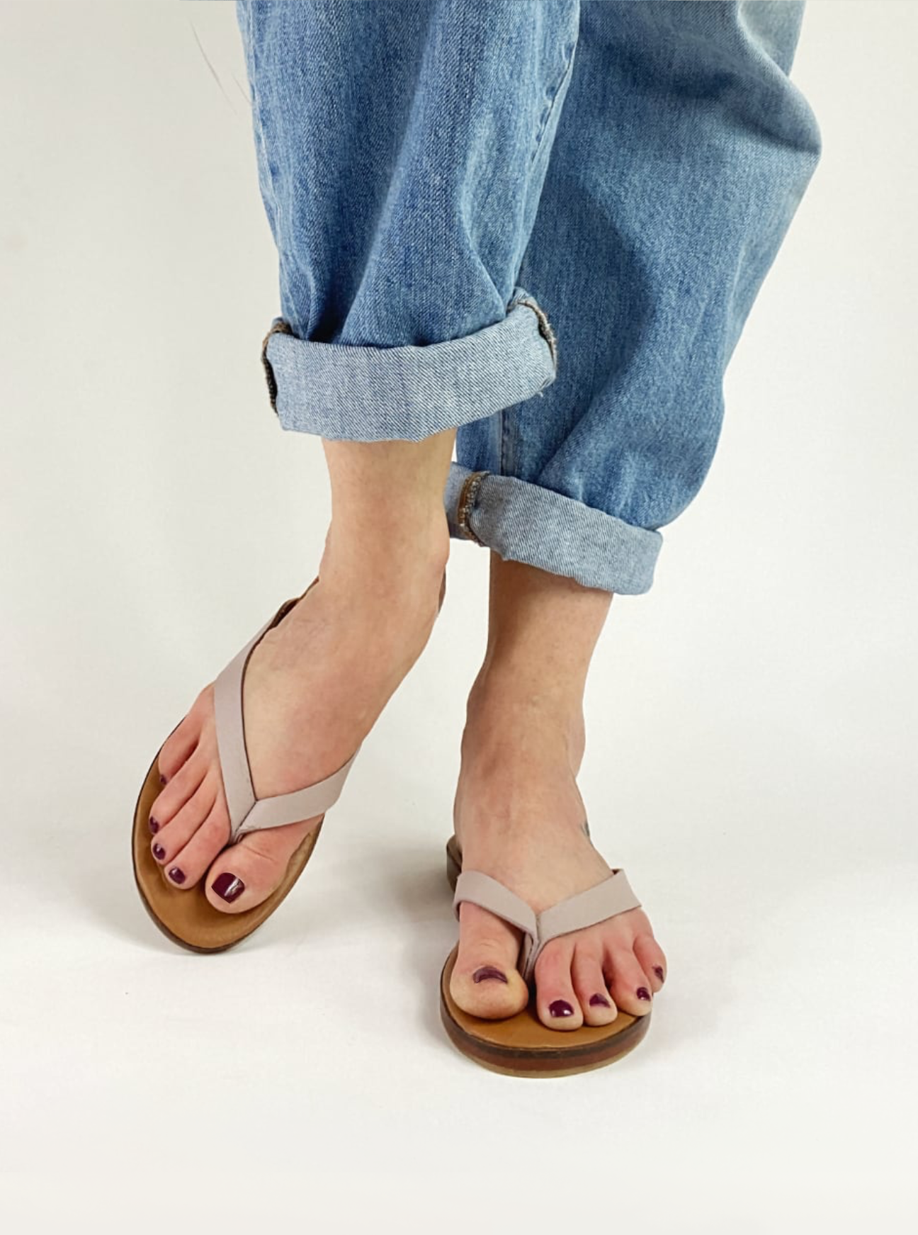 Nora Flip Flop in Lilac Leather (PREORDER)