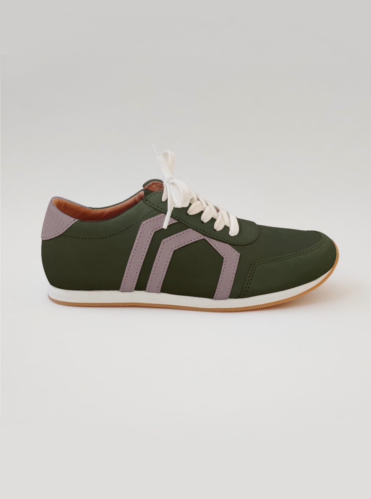 Jessie Sneaker in Olive Nubuck with Ash Rose Hex (PREORDER)