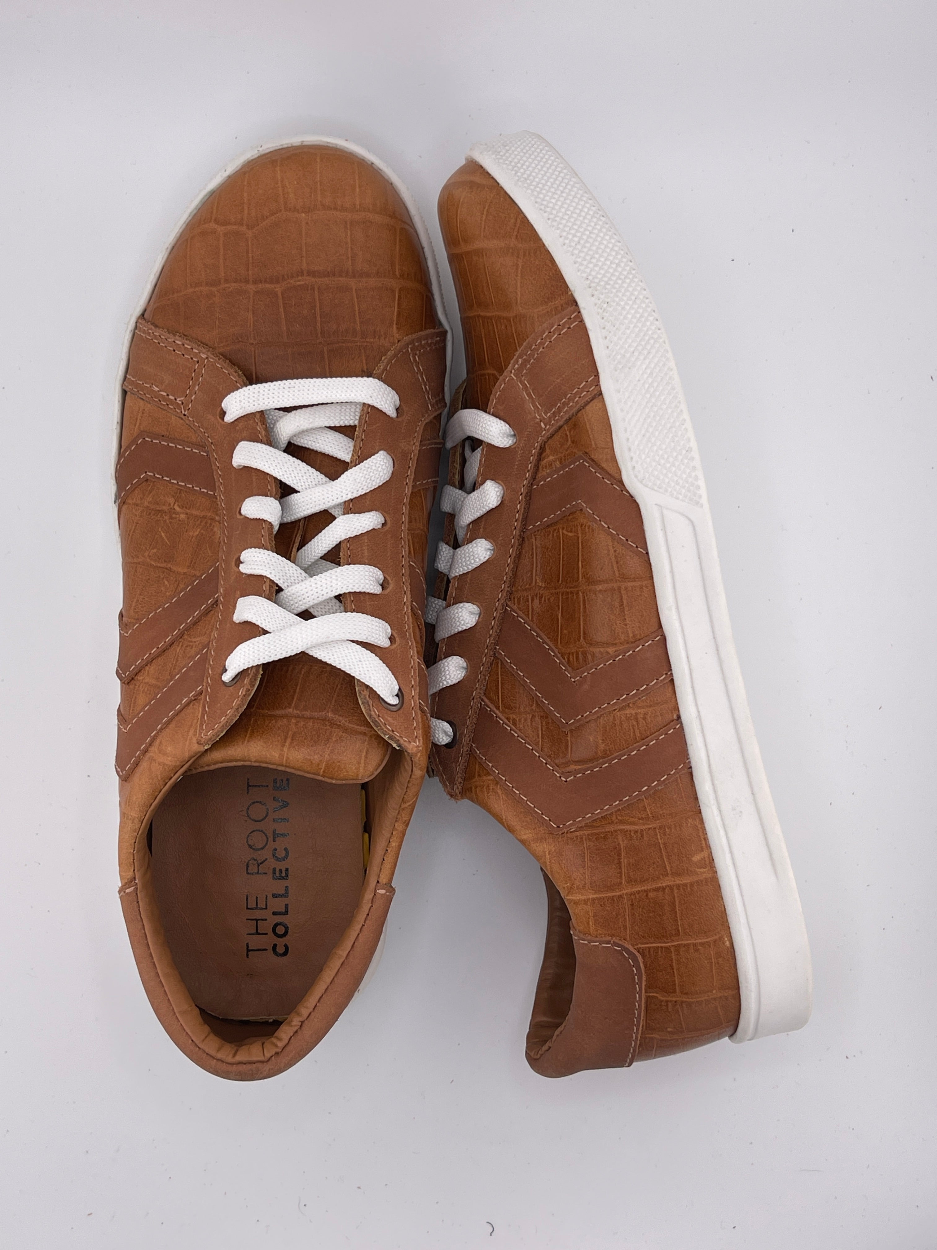 Alex Sneaker in Whiskey Crocodile and Chestnut (FINAL SALE)