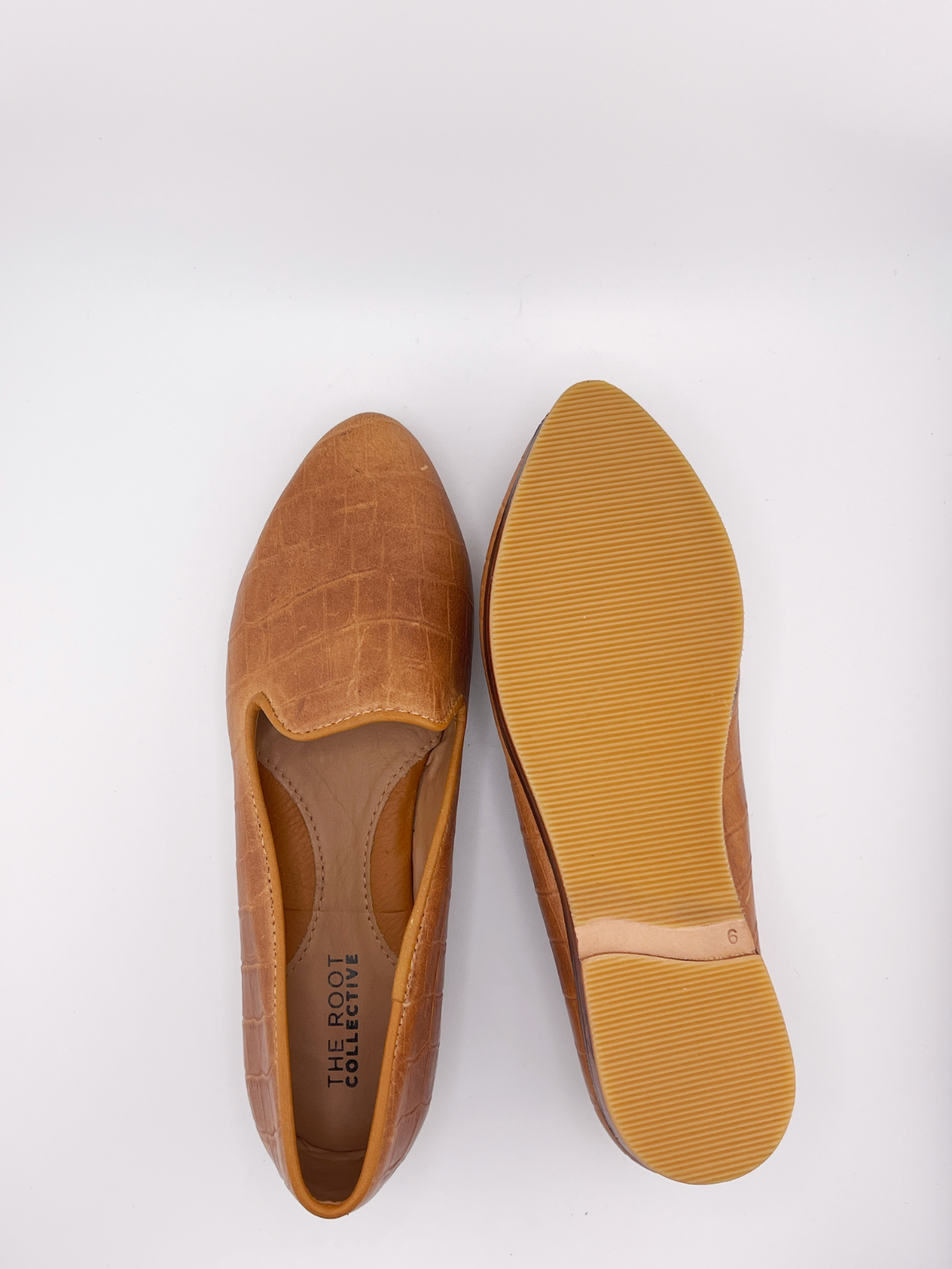 Millie Flat in Whiskey Crocodile Leather (PREORDER)