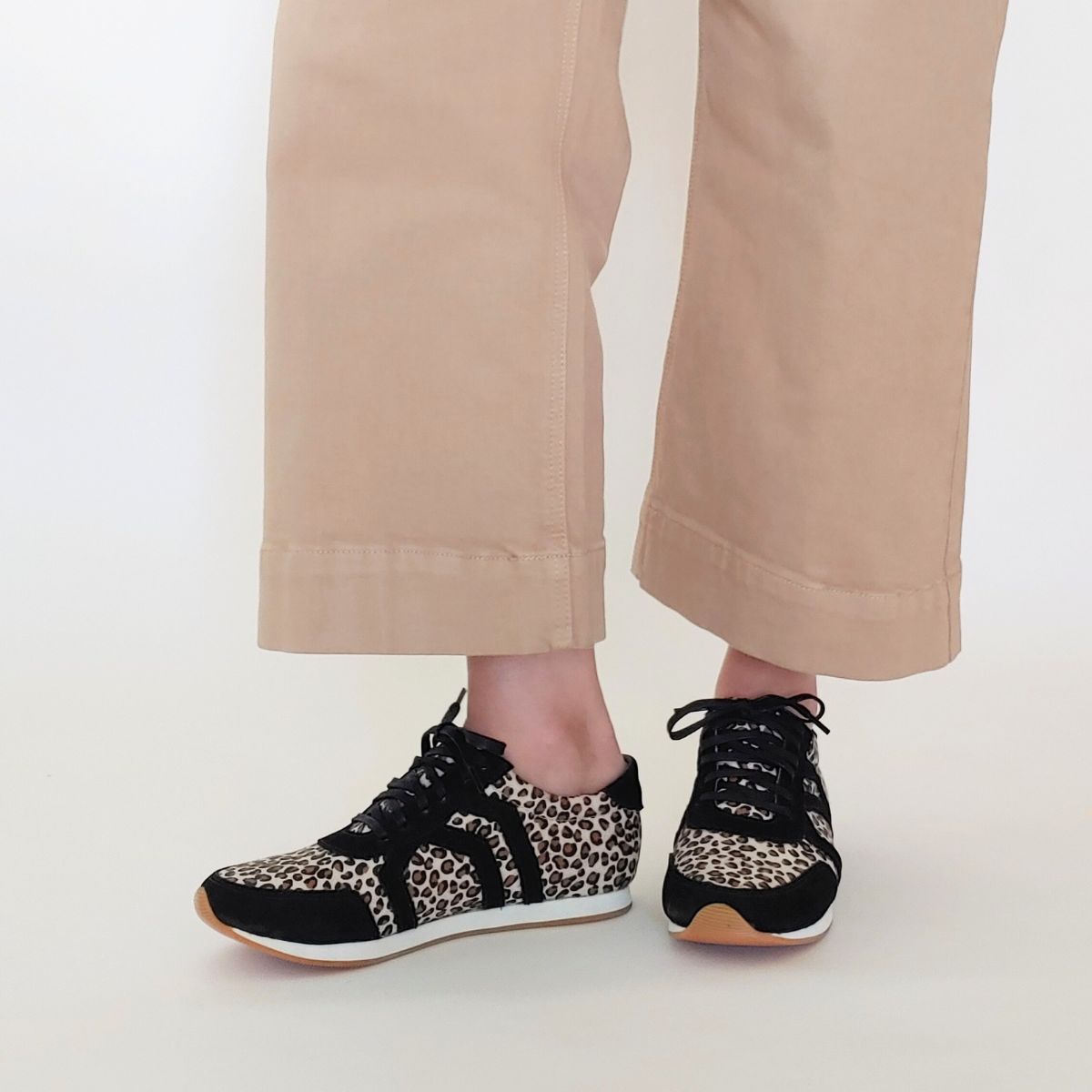 Jessie Sneaker in Leopard Print with Black Nubuck (PREORDER)